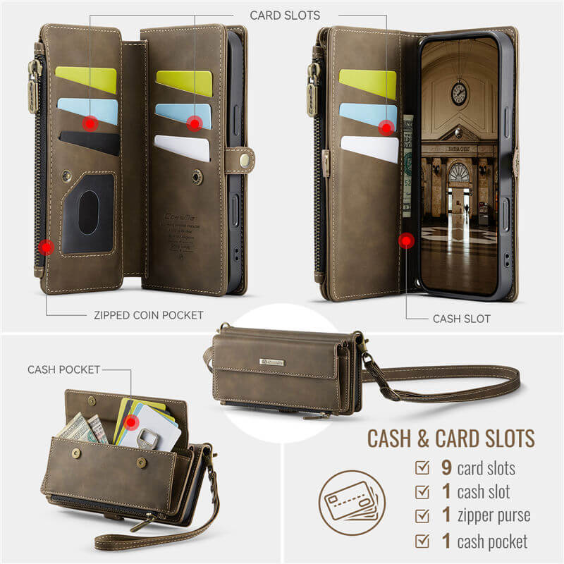 CaseMe iPhone 17 Pro Crossbody Wallet Case