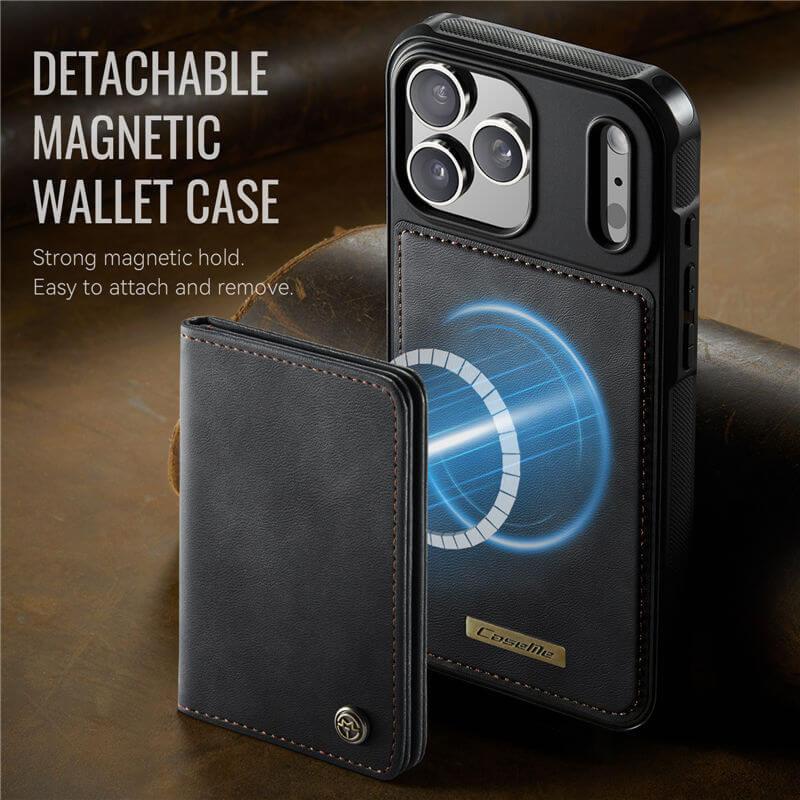 CaseMe iPhone 17 Pro 2-in-1 Detachable Magnetic Wallet Case