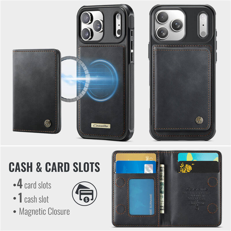 CaseMe iPhone 17 Pro 2-in-1 Detachable Magnetic Wallet Case