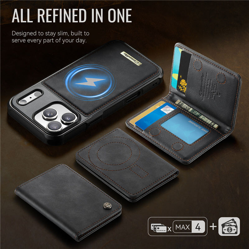 CaseMe iPhone 17 Pro 2-in-1 Detachable Magnetic Wallet Case