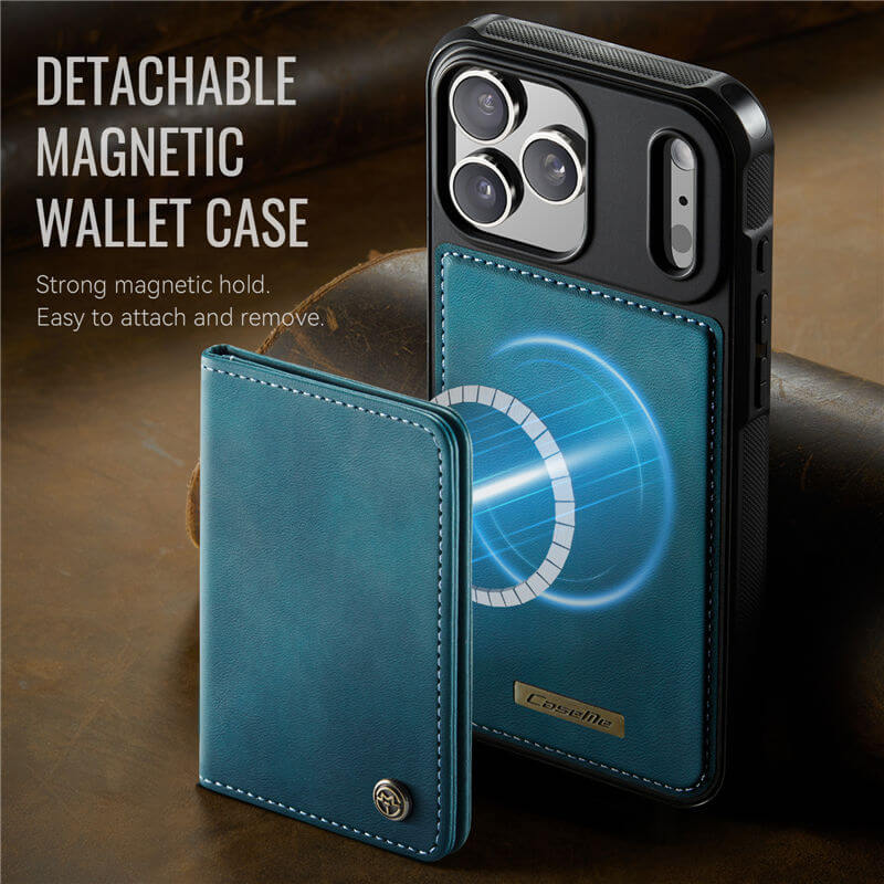 CaseMe iPhone 17 Pro 2-in-1 Detachable Magnetic Wallet Case