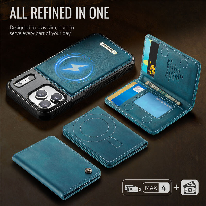 CaseMe iPhone 17 Pro 2-in-1 Detachable Magnetic Wallet Case