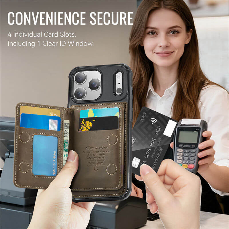 CaseMe iPhone 17 Pro 2-in-1 Detachable Magnetic Wallet Case