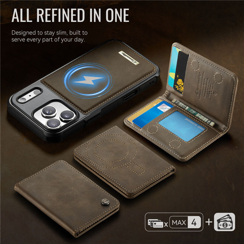 CaseMe iPhone 17 Pro 2-in-1 Detachable Magnetic Wallet Case
