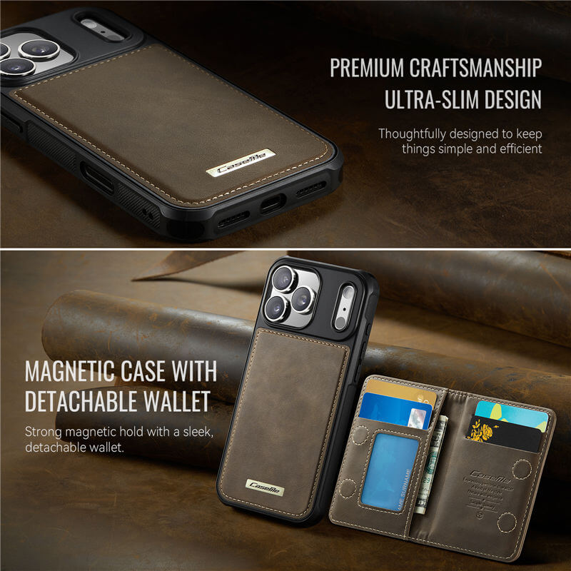 CaseMe iPhone 17 Pro 2-in-1 Detachable Magnetic Wallet Case