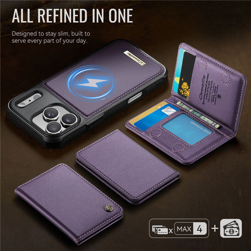 CaseMe iPhone 17 Pro 2-in-1 Detachable Magnetic Wallet Case