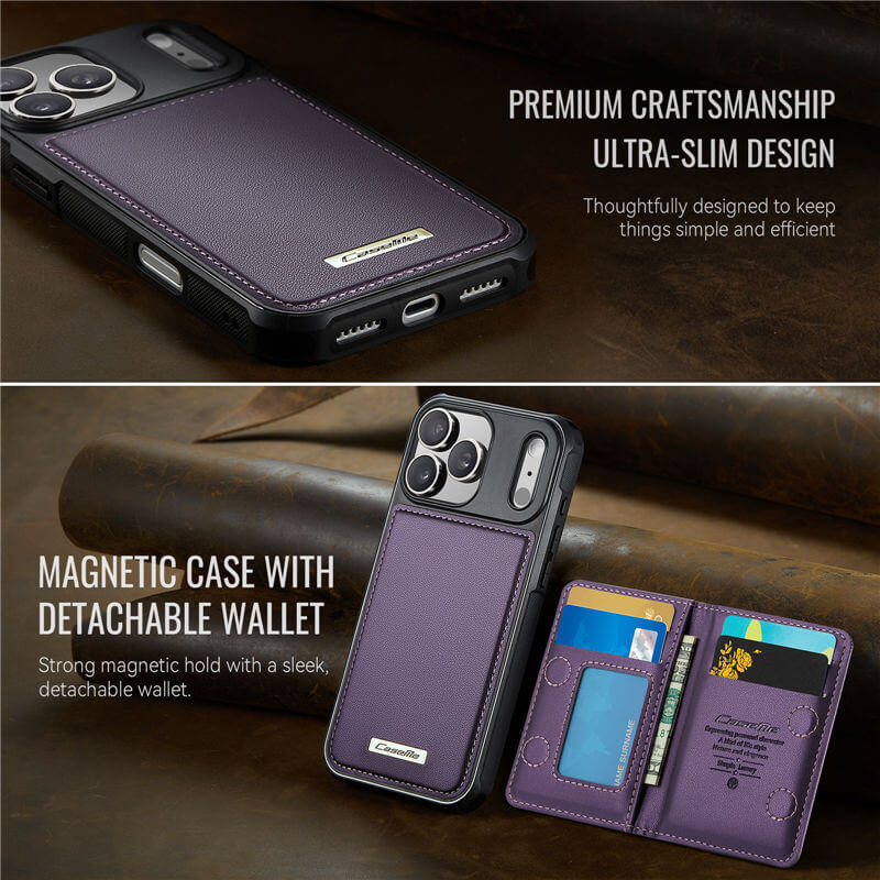 CaseMe iPhone 17 Pro 2-in-1 Detachable Magnetic Wallet Case