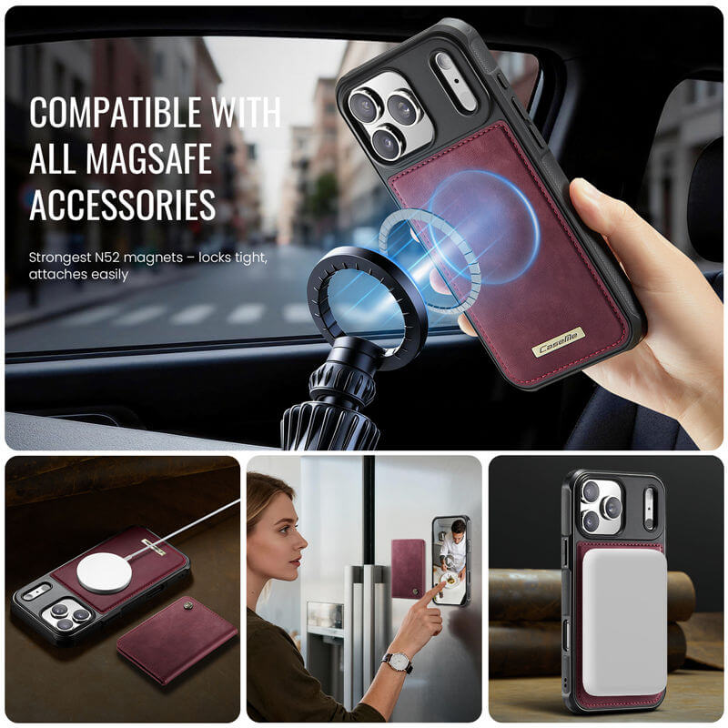 CaseMe iPhone 17 Pro Max 2-in-1 Detachable Magnetic Wallet Case