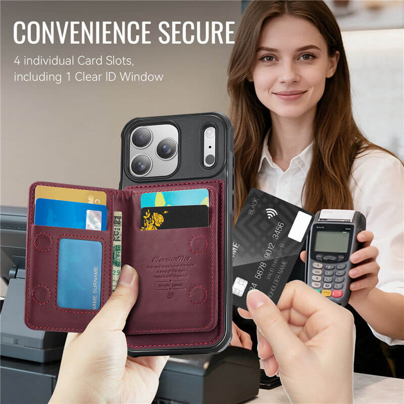 CaseMe iPhone 17 Pro Max 2-in-1 Detachable Magnetic Wallet Case