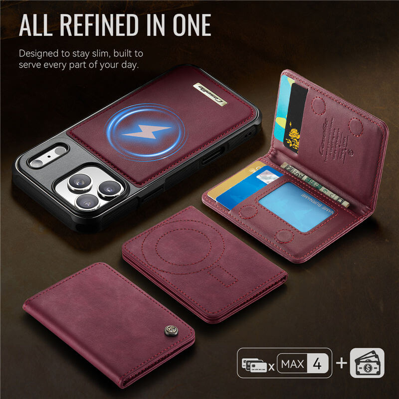 CaseMe iPhone 17 Pro Max 2-in-1 Detachable Magnetic Wallet Case