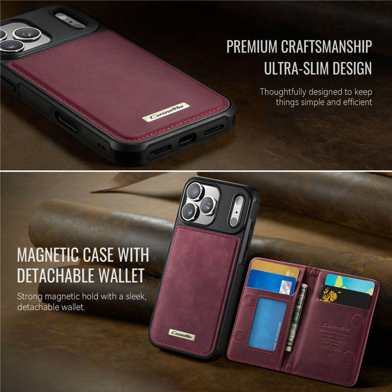 CaseMe iPhone 17 Pro Max 2-in-1 Detachable Magnetic Wallet Case