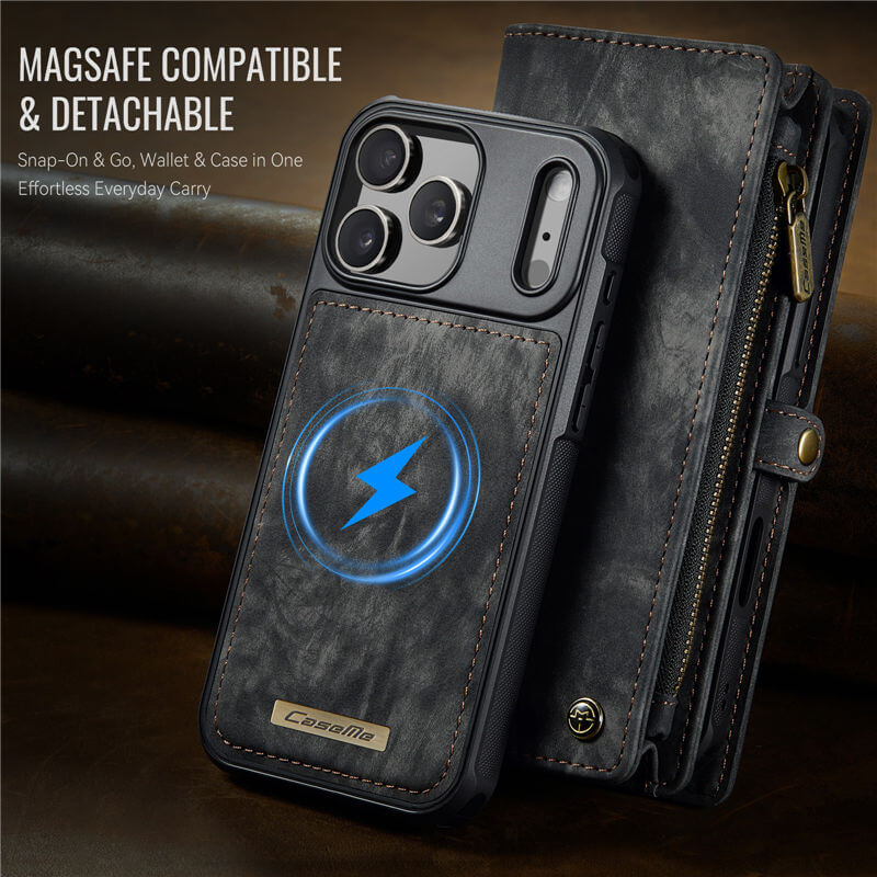 CaseMe iPhone 17 Pro Max 2-in-1 Magnetic RFID Wallet Case