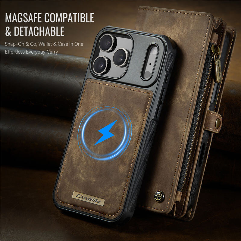CaseMe iPhone 17 Pro Max 2-in-1 Magnetic RFID Wallet Case