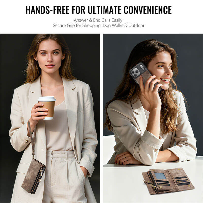 CaseMe iPhone 17 Pro Max 2-in-1 Magnetic RFID Wallet Case