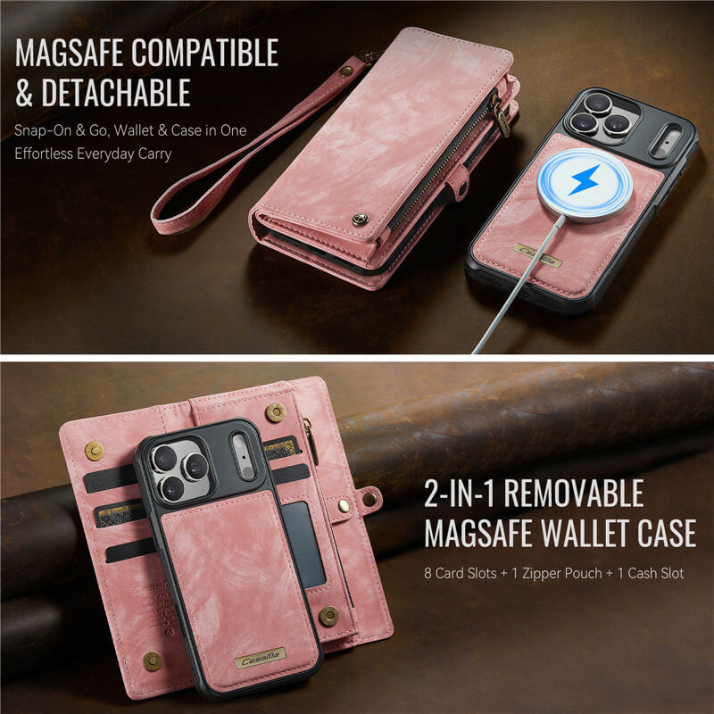 CaseMe iPhone 17 Pro Max 2-in-1 Magnetic RFID Wallet Case