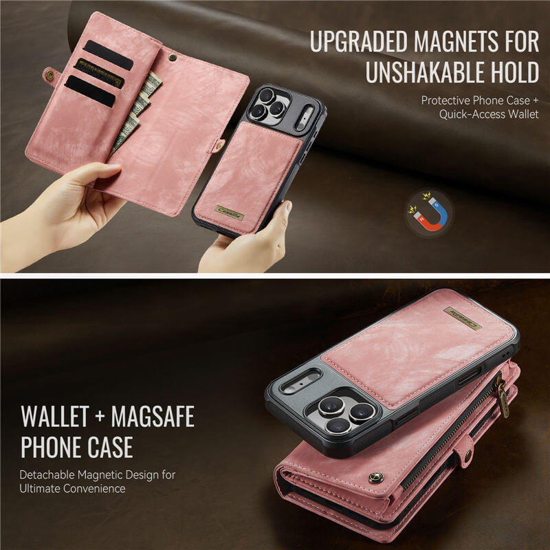 CaseMe iPhone 17 Pro Max 2-in-1 Magnetic RFID Wallet Case