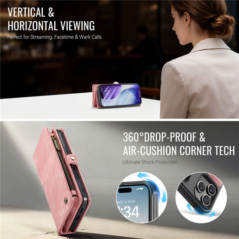 CaseMe iPhone 17 Pro Max 2-in-1 Magnetic RFID Wallet Case