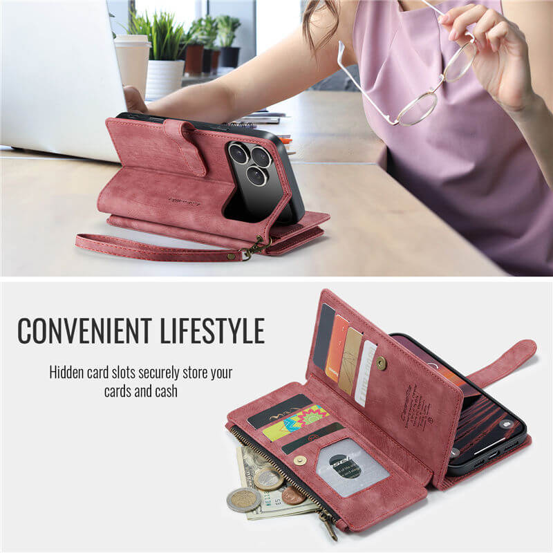 CaseMe iPhone 17 Pro Max Wallet Case with Wrist Strap