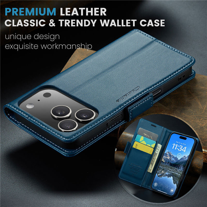 CaseMe iPhone 17 Pro Wallet RFID Blocking Case