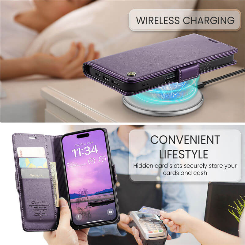 CaseMe iPhone 17 Pro Wallet RFID Blocking Case