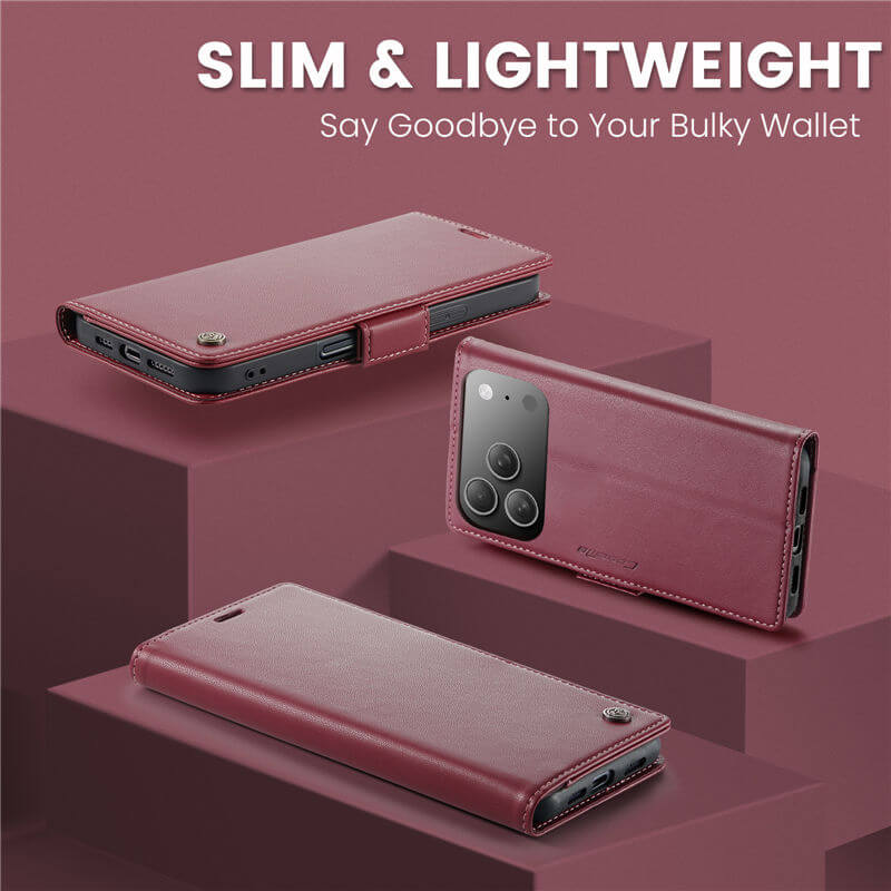 CaseMe iPhone 17 Pro Wallet RFID Blocking Case