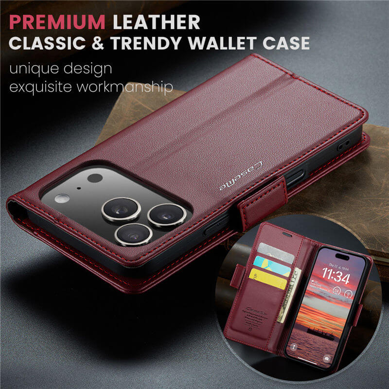 CaseMe iPhone 17 Pro Wallet RFID Blocking Case