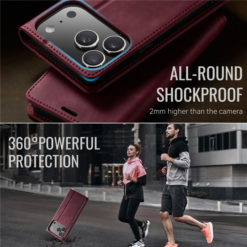 CaseMe iPhone 17 Pro Magnetic Wallet Case with RFID Blocking