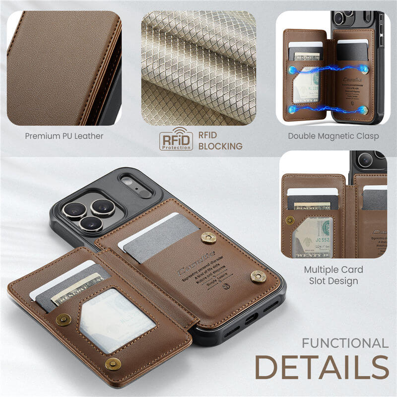 CaseMe iPhone 17 Pro Max RFID Blocking Card Holder Case