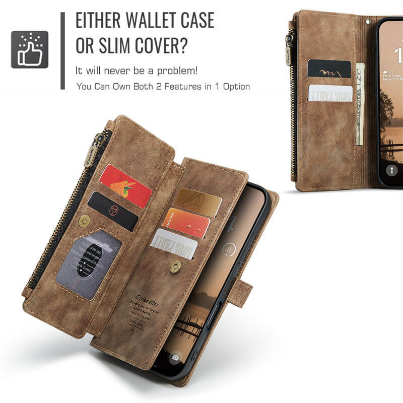 CaseMe iPhone 17 Pro Wallet Case with Wrist Strap