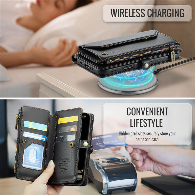 CaseMe iPhone 17 Pro Wallet RFID Blocking Crossbody Phone Case