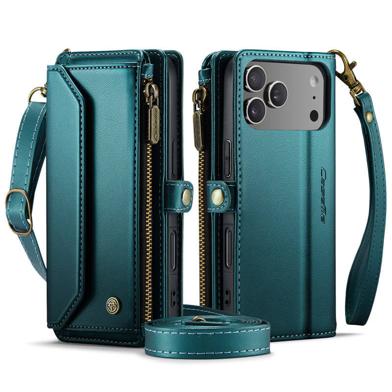 CaseMe iPhone 17 Pro Wallet RFID Blocking Crossbody Phone Case