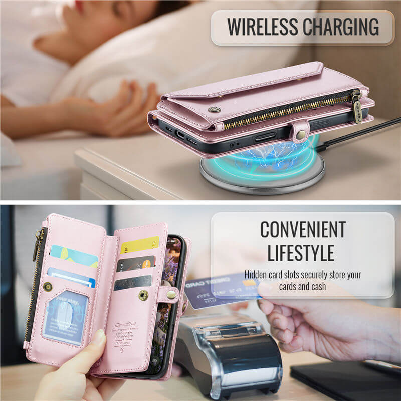 CaseMe iPhone 17 Pro Wallet RFID Blocking Crossbody Phone Case