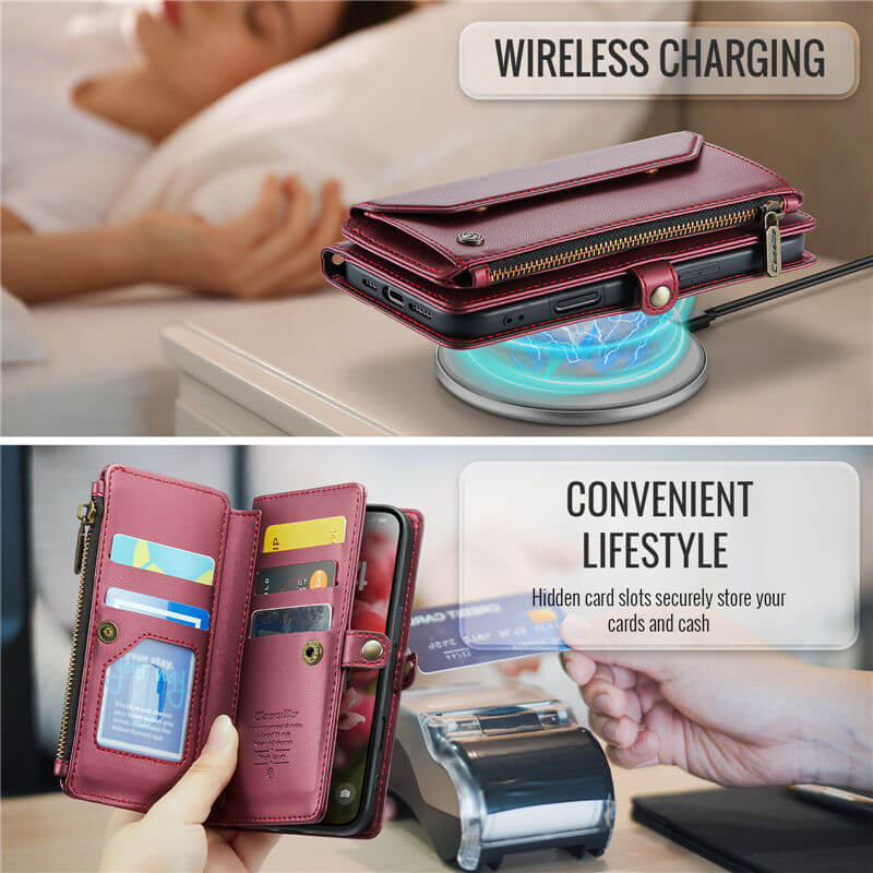 CaseMe iPhone 17 Pro Wallet RFID Blocking Crossbody Phone Case