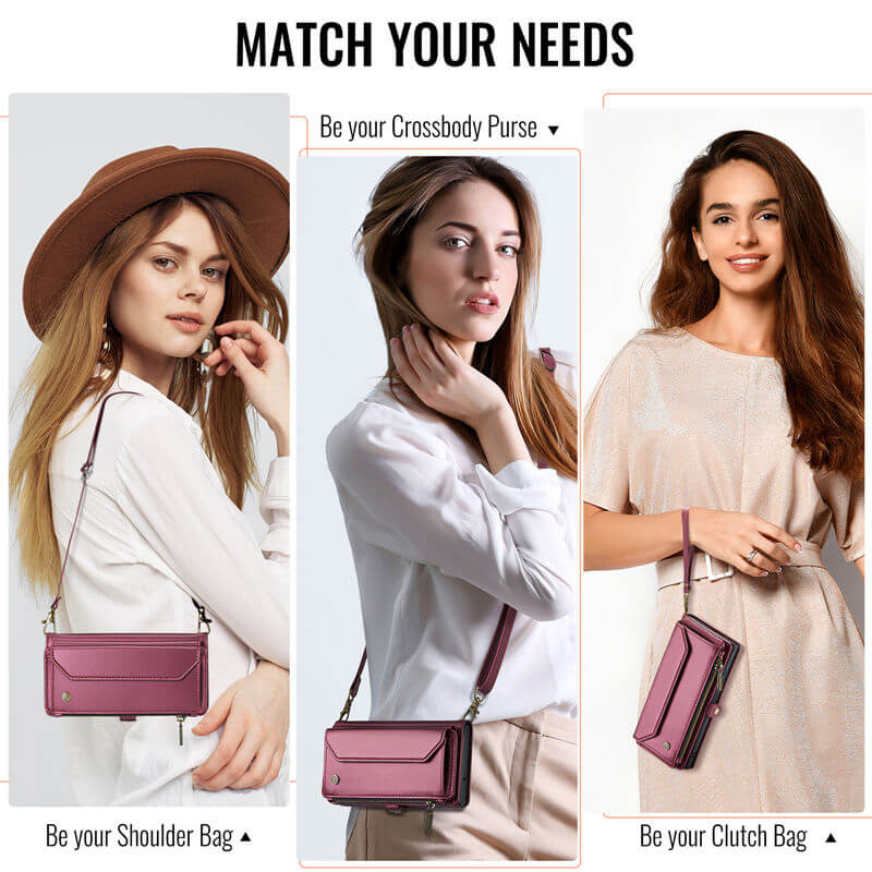 CaseMe iPhone 17 Pro Wallet RFID Blocking Crossbody Phone Case