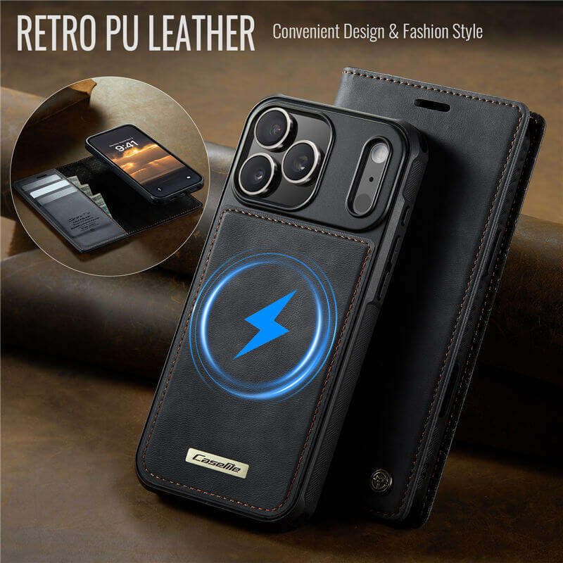 CaseMe iPhone 17 Pro Max 2-in-1 Magnetic Wallet Case