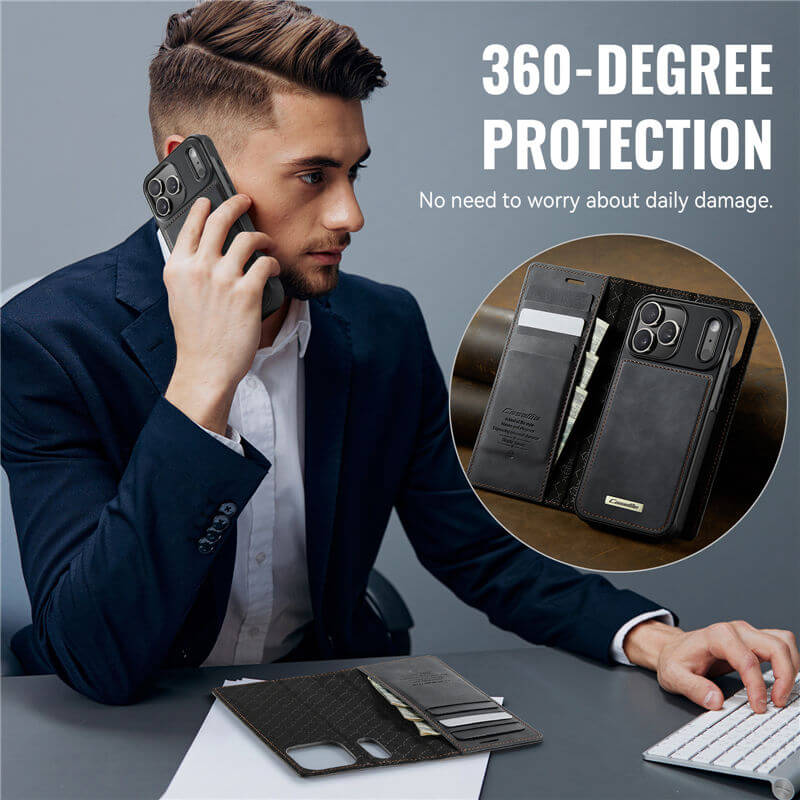 CaseMe iPhone 17 Pro Max 2-in-1 Magnetic Wallet Case