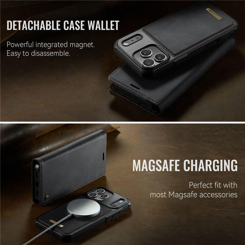 CaseMe iPhone 17 Pro Max 2-in-1 Magnetic Wallet Case