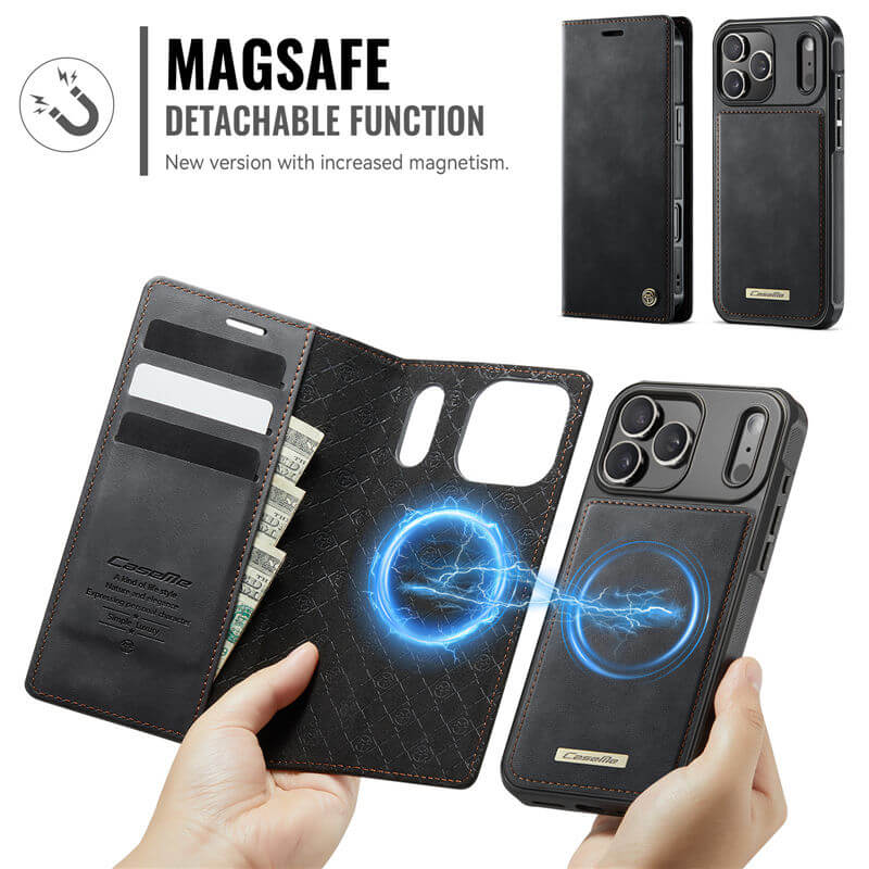 CaseMe iPhone 17 Pro Max 2-in-1 Magnetic Wallet Case