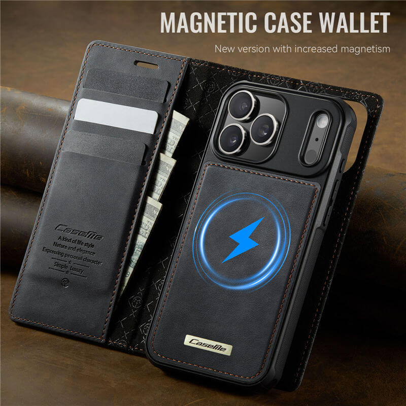CaseMe iPhone 17 Pro Max 2-in-1 Magnetic Wallet Case