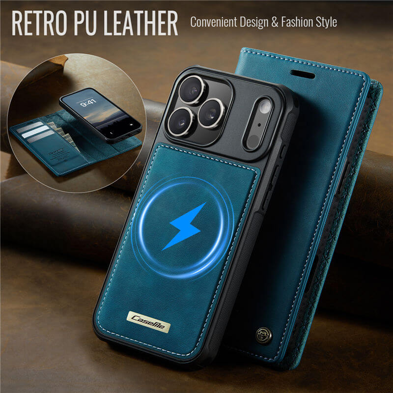 CaseMe iPhone 17 Pro 2-in-1 Magnetic Wallet Case