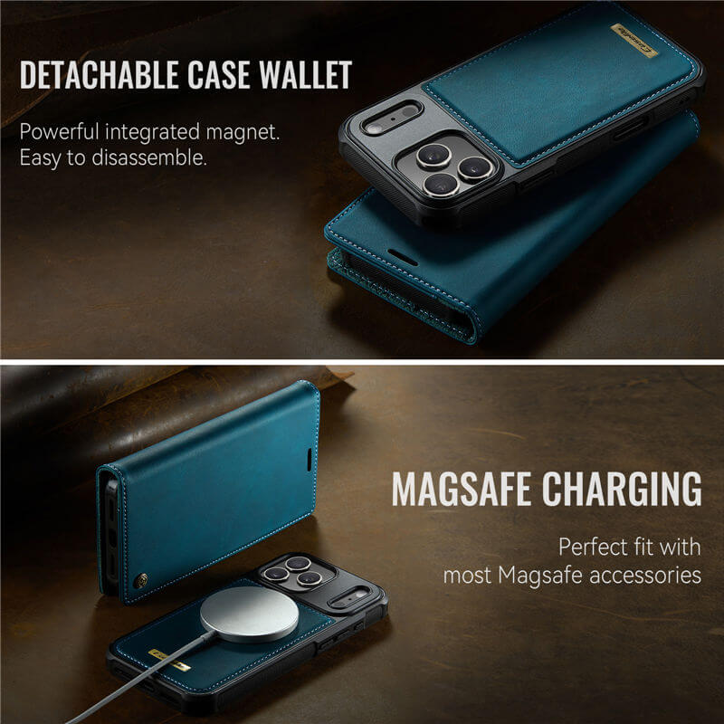CaseMe iPhone 17 Pro 2-in-1 Magnetic Wallet Case
