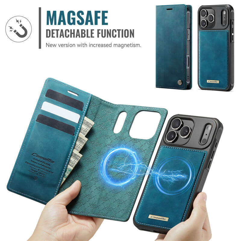 CaseMe iPhone 17 Pro 2-in-1 Magnetic Wallet Case