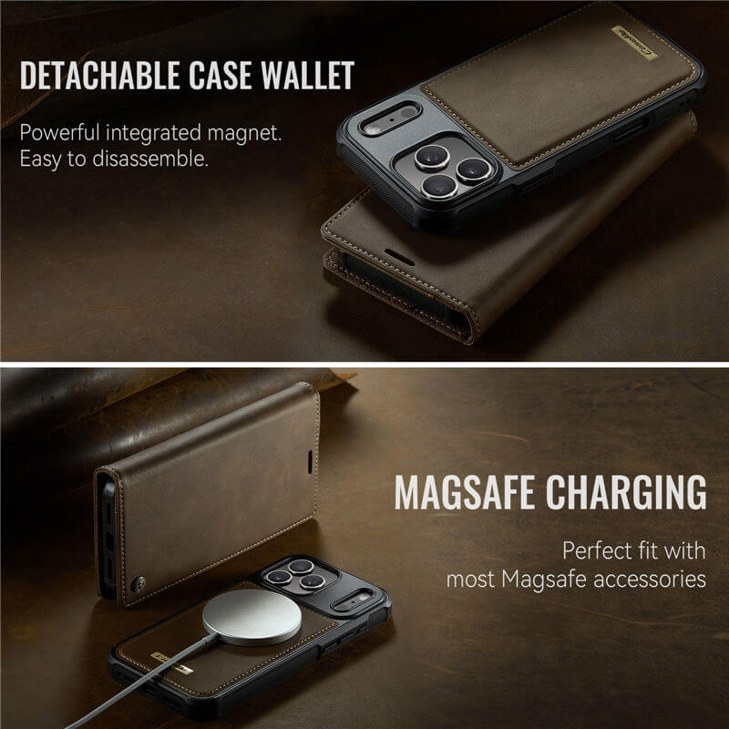 CaseMe iPhone 17 Pro 2-in-1 Magnetic Wallet Case