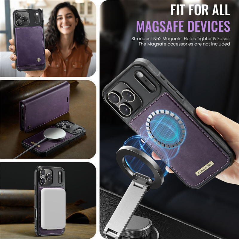 CaseMe iPhone 17 Pro Max 2-in-1 Magnetic Wallet Case