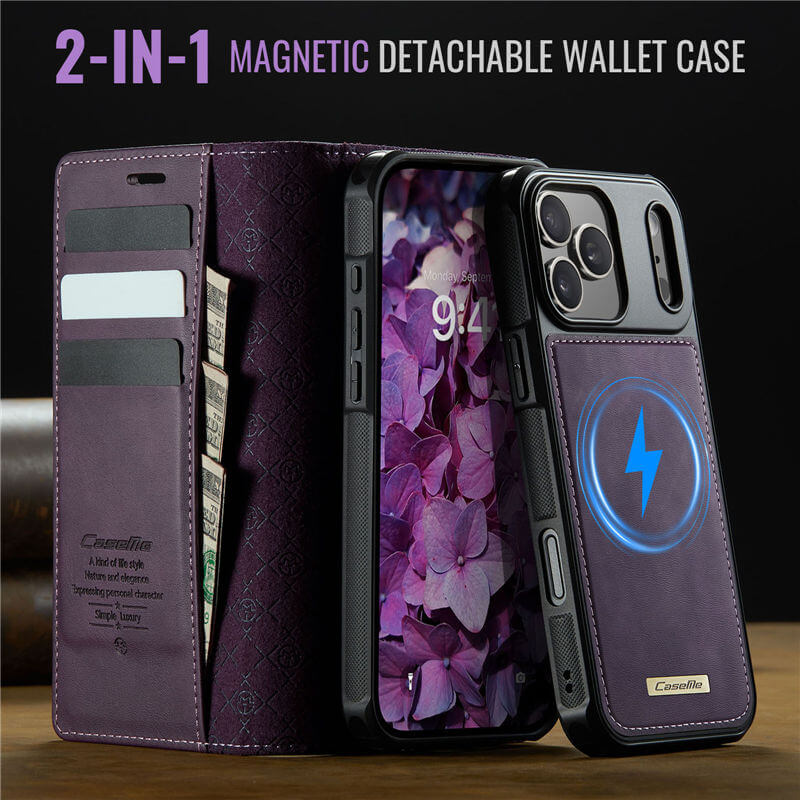 CaseMe iPhone 17 Pro Max 2-in-1 Magnetic Wallet Case