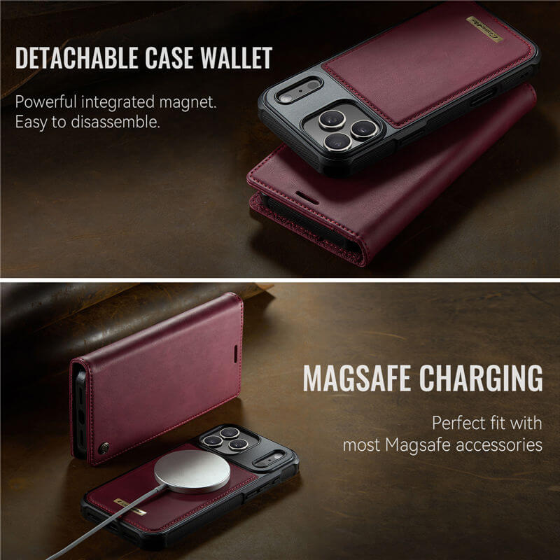 CaseMe iPhone 17 Pro Max 2-in-1 Magnetic Wallet Case