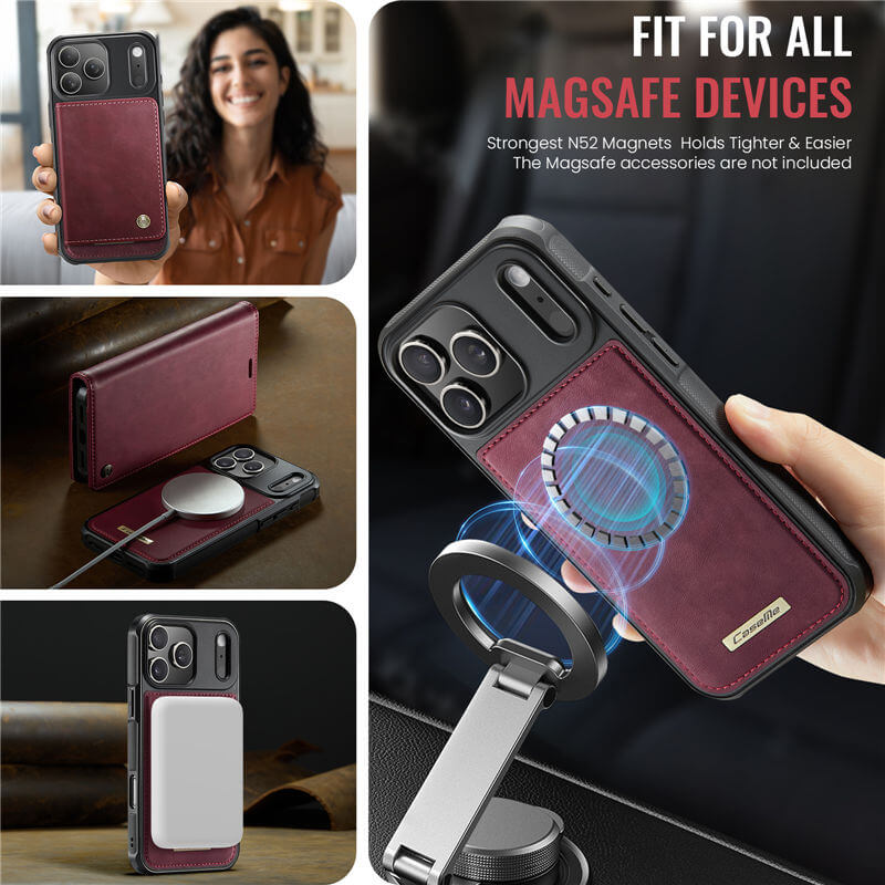 CaseMe iPhone 17 Pro Max 2-in-1 Magnetic Wallet Case
