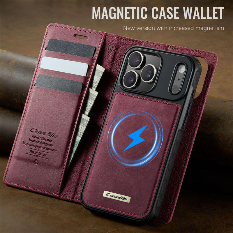 CaseMe iPhone 17 Pro Max 2-in-1 Magnetic Wallet Case