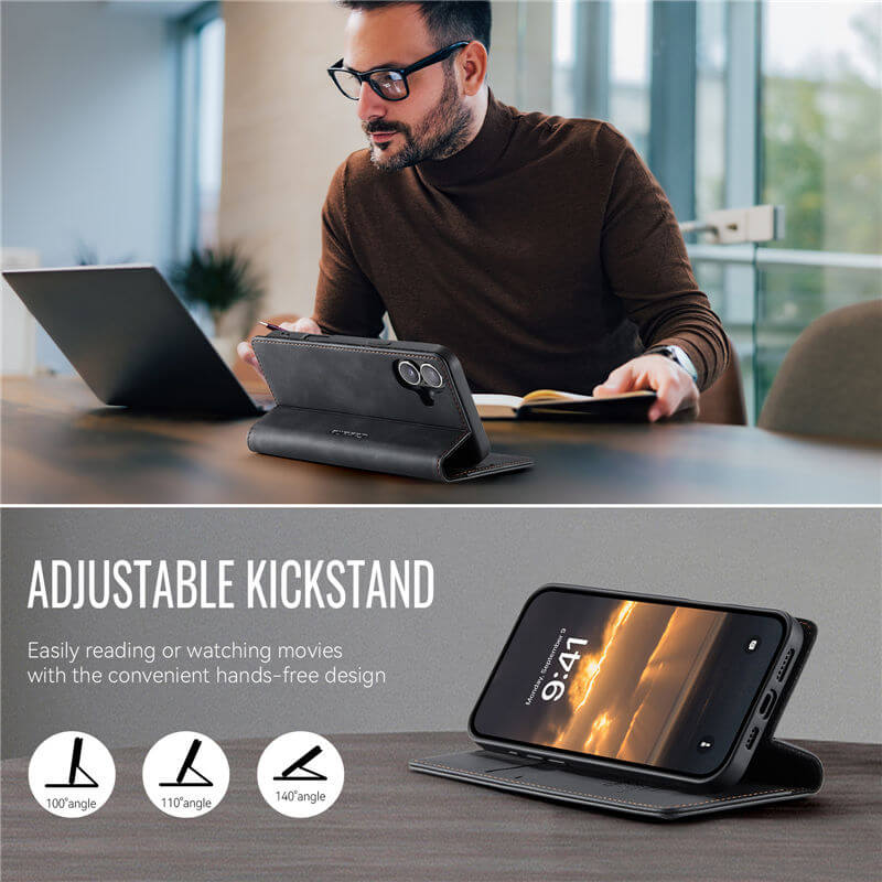 CaseMe iPhone 17 Magnetic Wallet Case with RFID Blocking