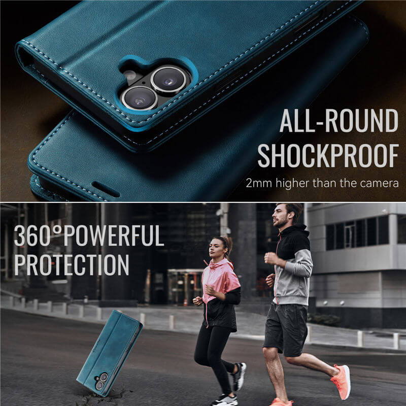 CaseMe iPhone 17 Magnetic Wallet Case with RFID Blocking